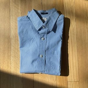 Kids' short-sleeve stretch poplin button-down in gingham